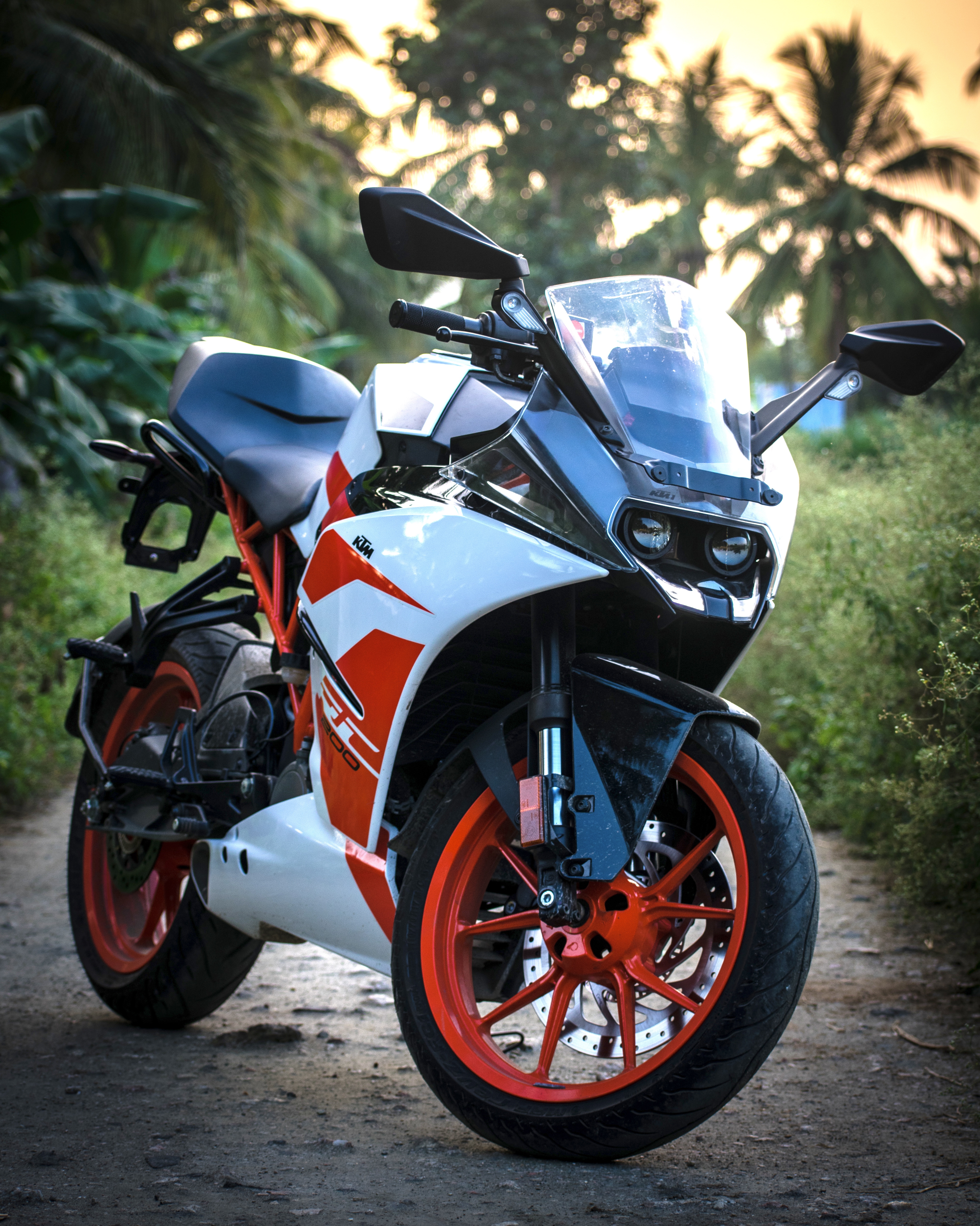 Motorcycle during sunset time, KTM RC 200 product 